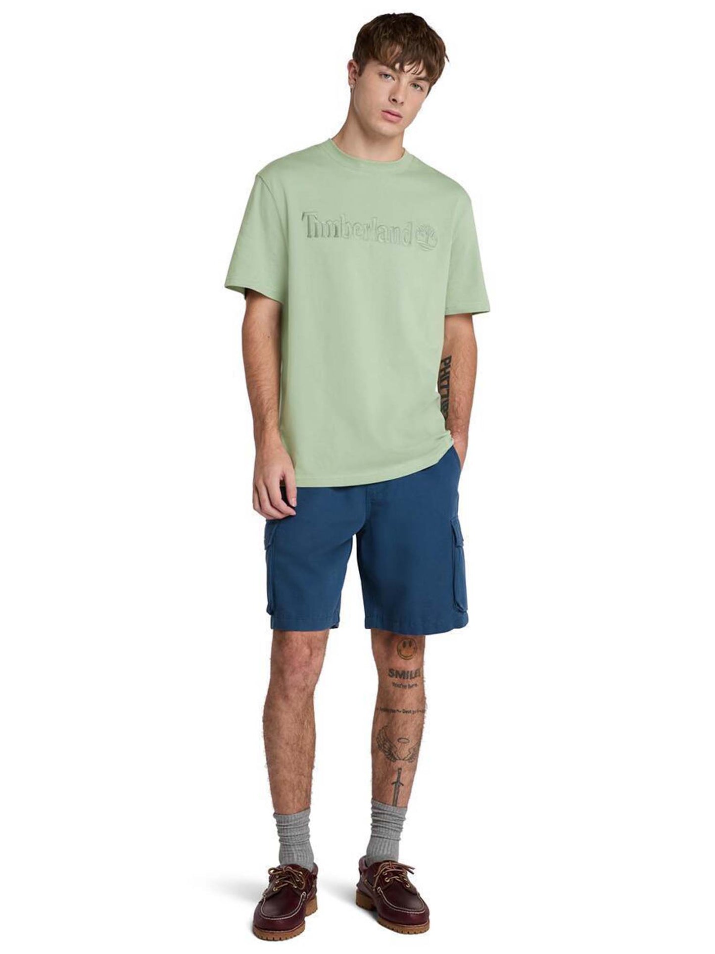 T-SHIRT LOGO RICAMATO TIMBERLAND UOMO VERDE