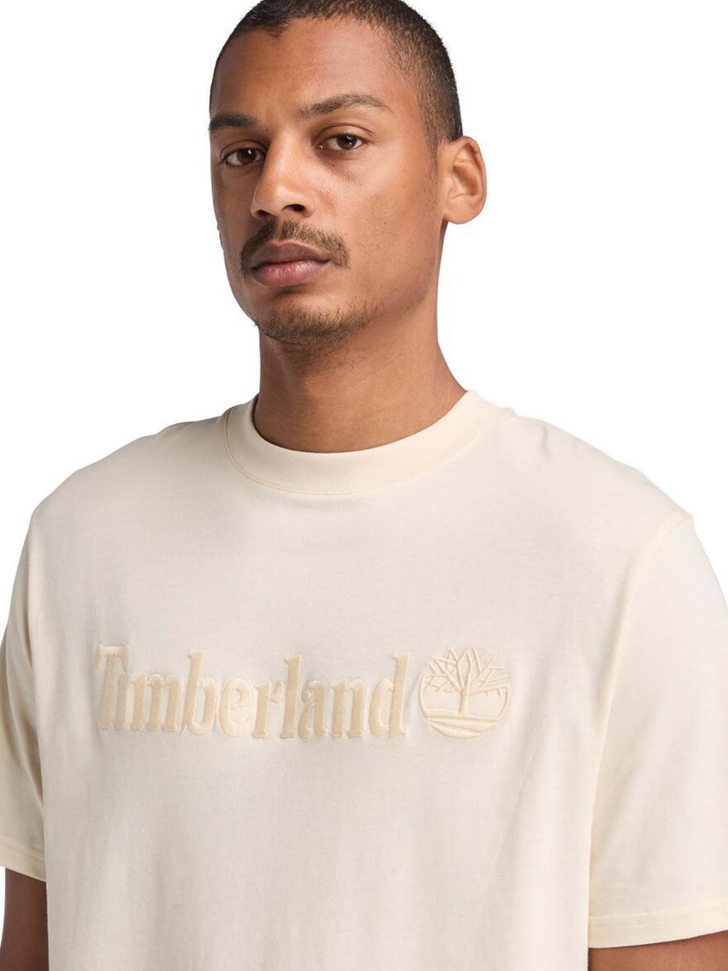 T-SHIRT LOGO RICAMATO TIMBERLAND UOMO BIANCO