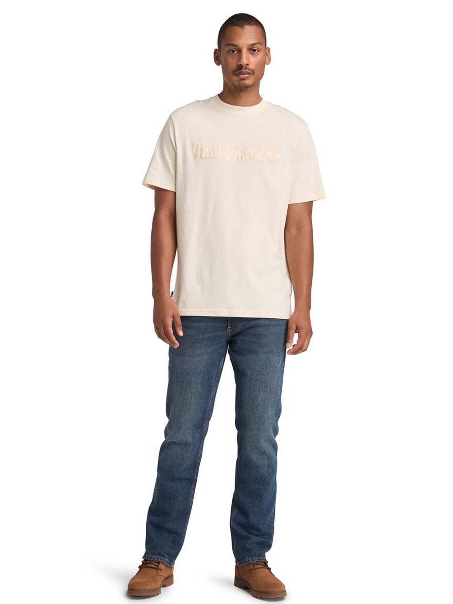 T-SHIRT LOGO RICAMATO TIMBERLAND UOMO BIANCO