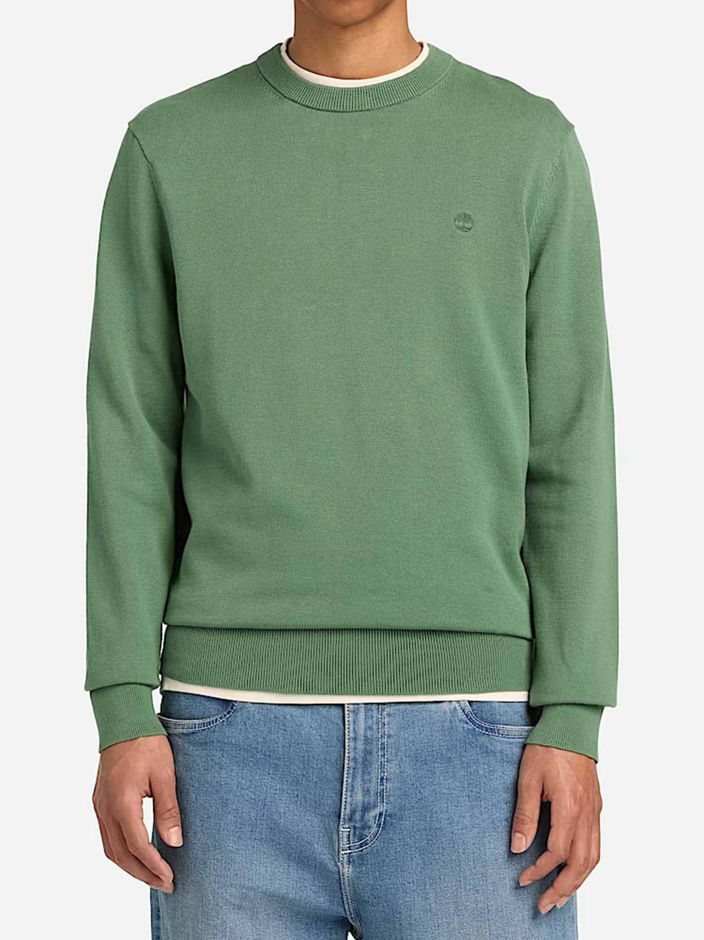 Maglia Timberland verde da uomo dal design casual e confortevole