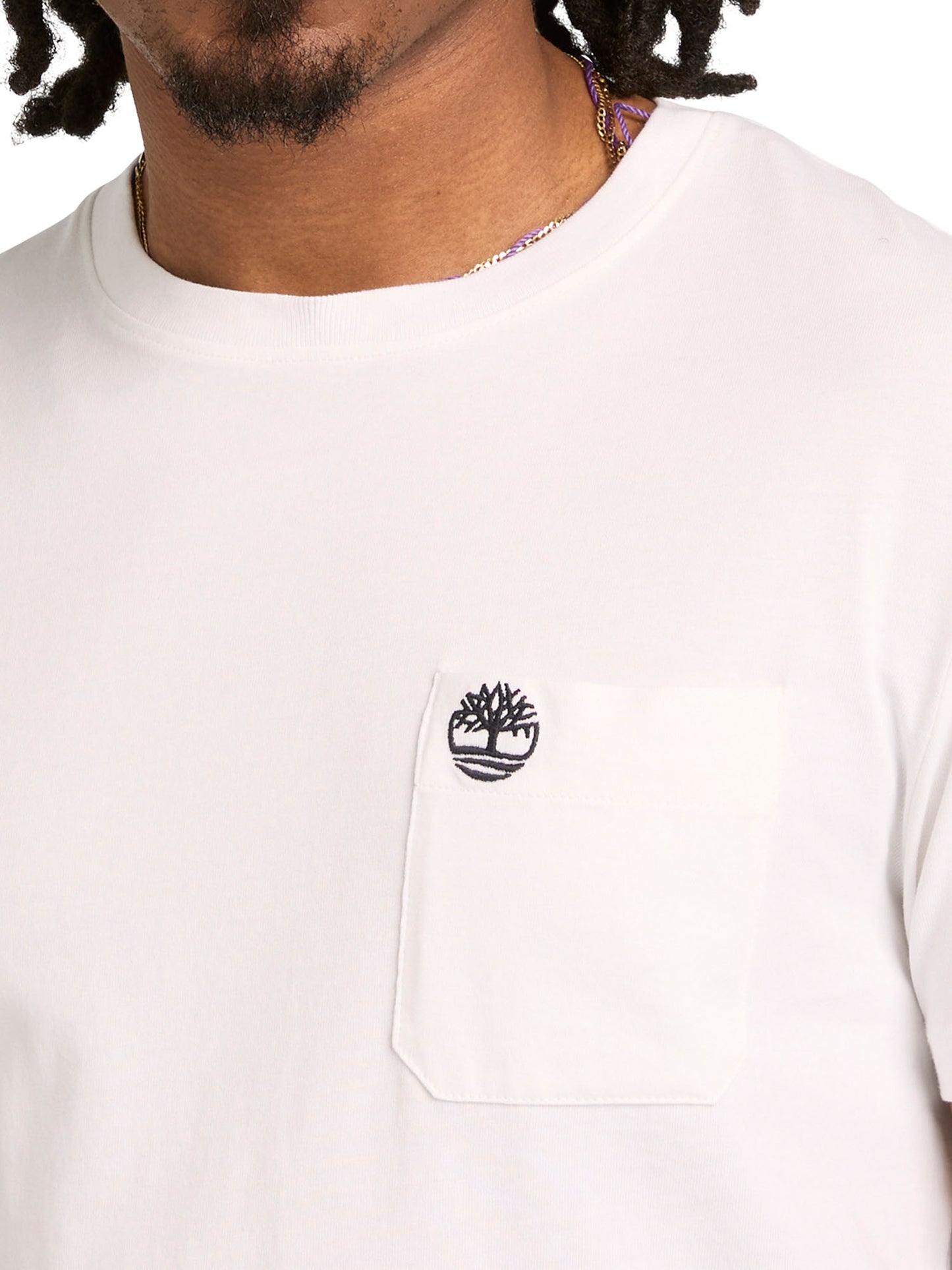 Timberland Dunstan River, t-shirt da uomo bianca con taschino