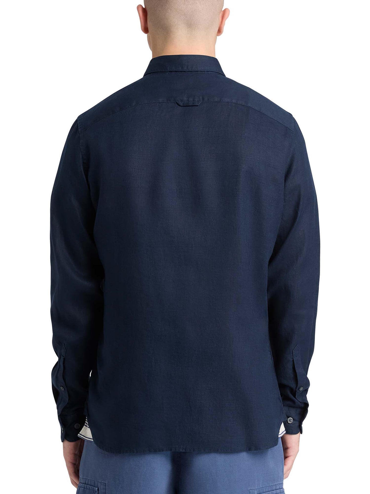 Camicia in lino blu da uomo Timberland, stile casual e raffinato