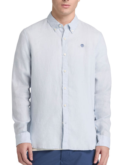 Camicia Mill Brook in lino azzurra da uomo Timberland