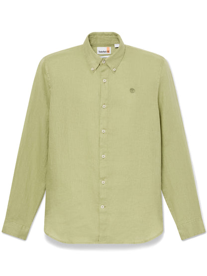 Timberland Mill Brook, camicia verde leggera in lino da uomo casual