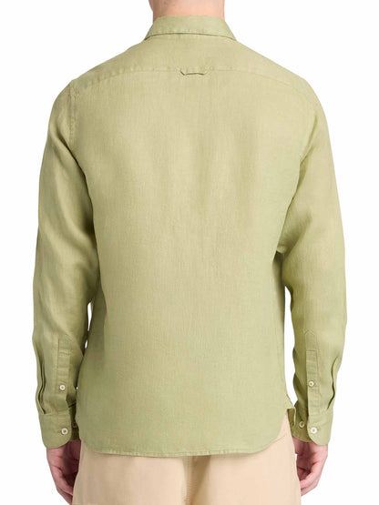 Timberland Mill Brook, camicia verde leggera in lino da uomo casual