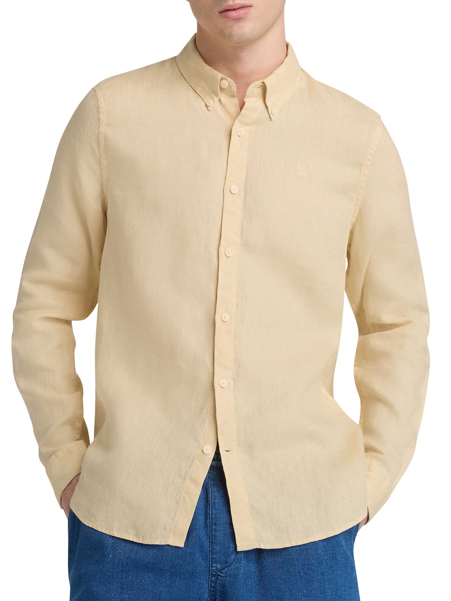 Timberland Mill Brook: camicia uomo verde in lino per la primavera