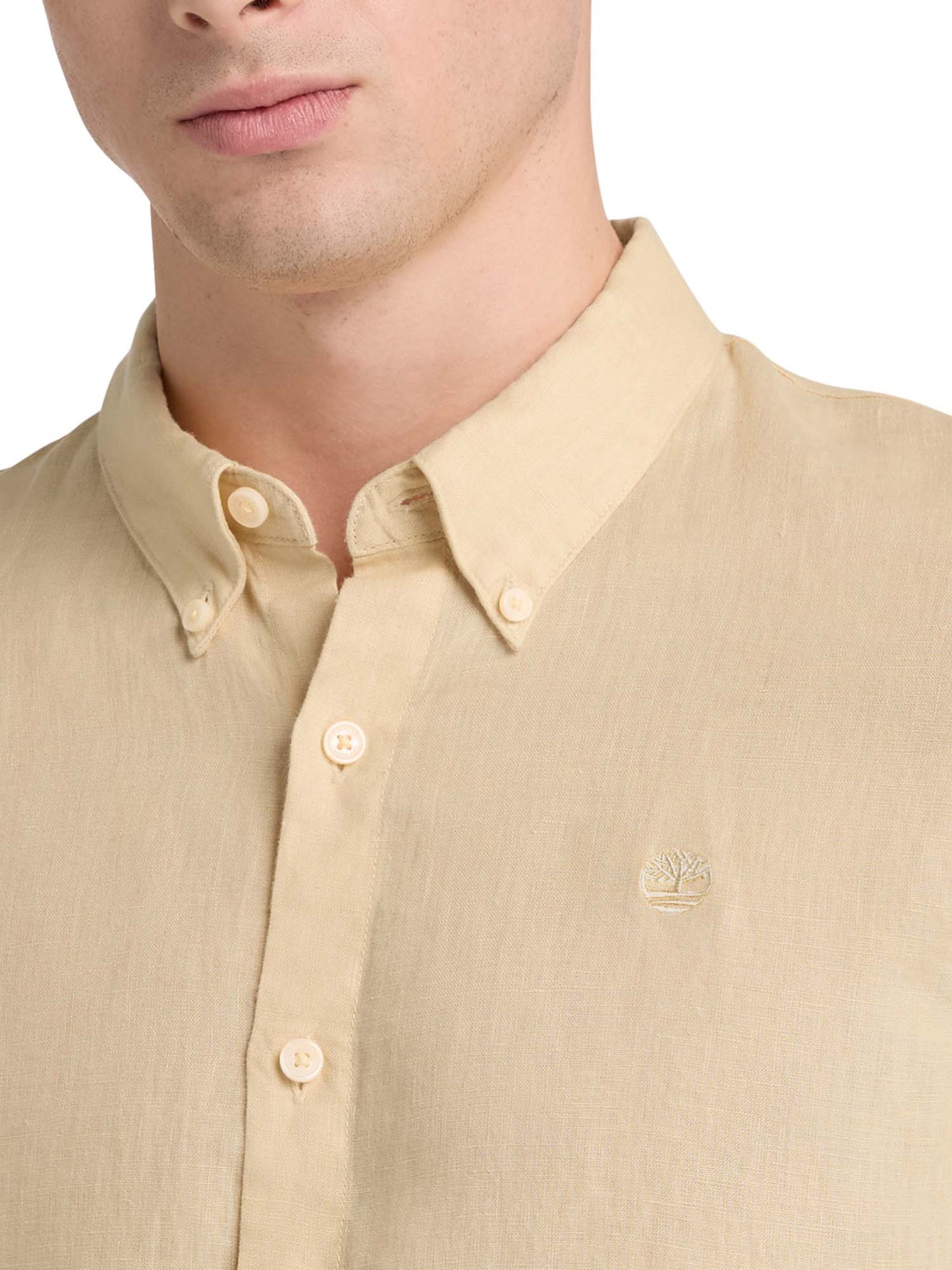 Timberland Mill Brook: camicia uomo verde in lino per la primavera