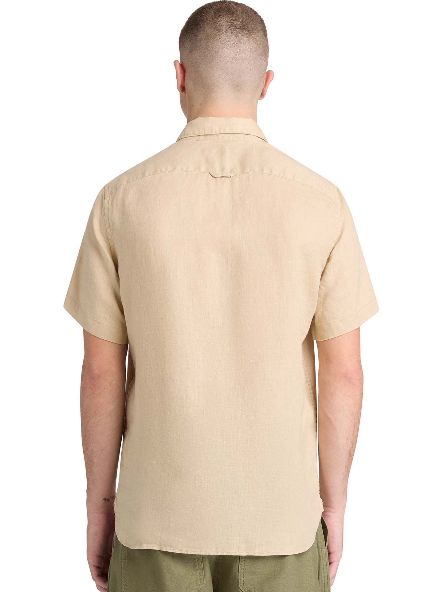 Camicia in lino verde Timberland da uomo per la primavera estate