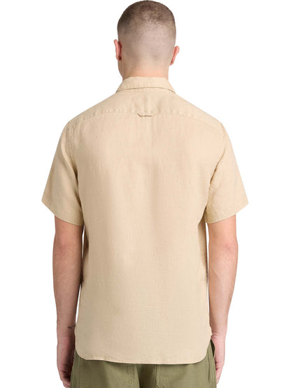 Camicia in lino verde Timberland da uomo per la primavera estate