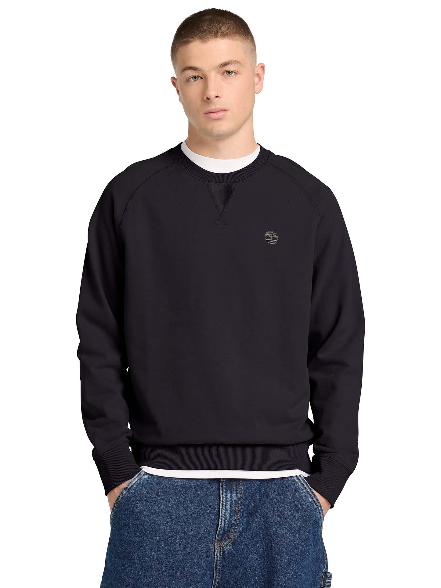 Felpa Timberland da uomo in cotone nera dal look casual
