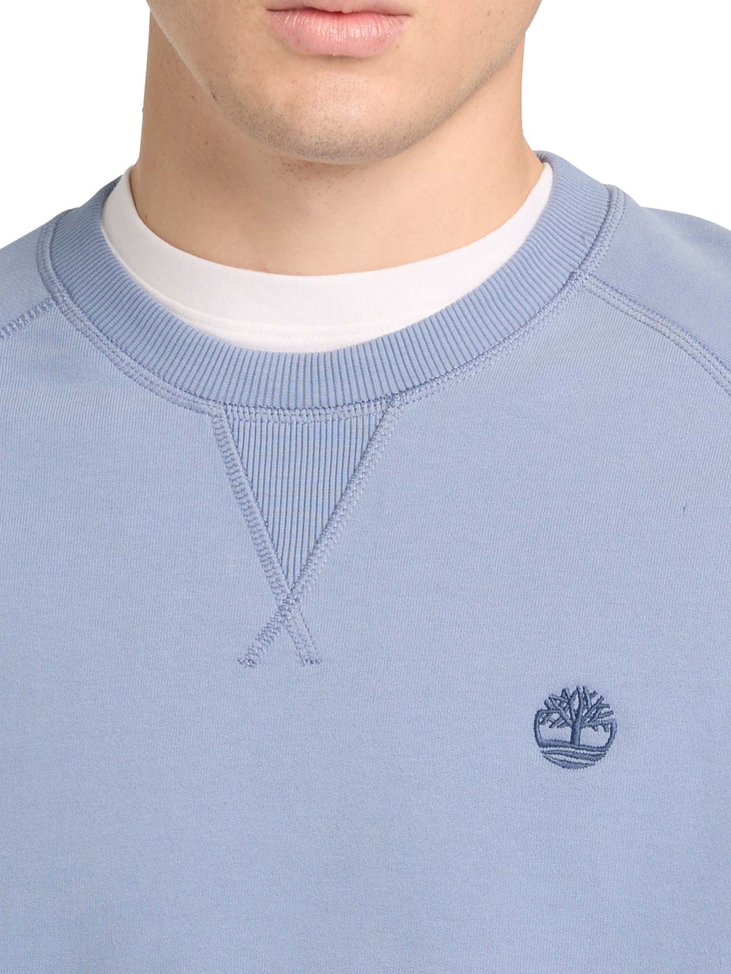 Felpa Timberland Exeter River blu da uomo con logo ricamato