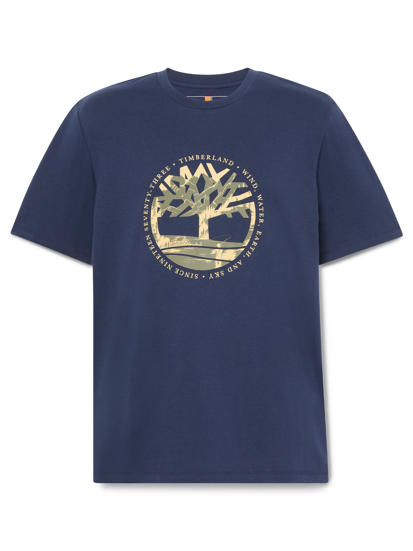 Timberland T-shirt casual da uomo in cotone blu con logo