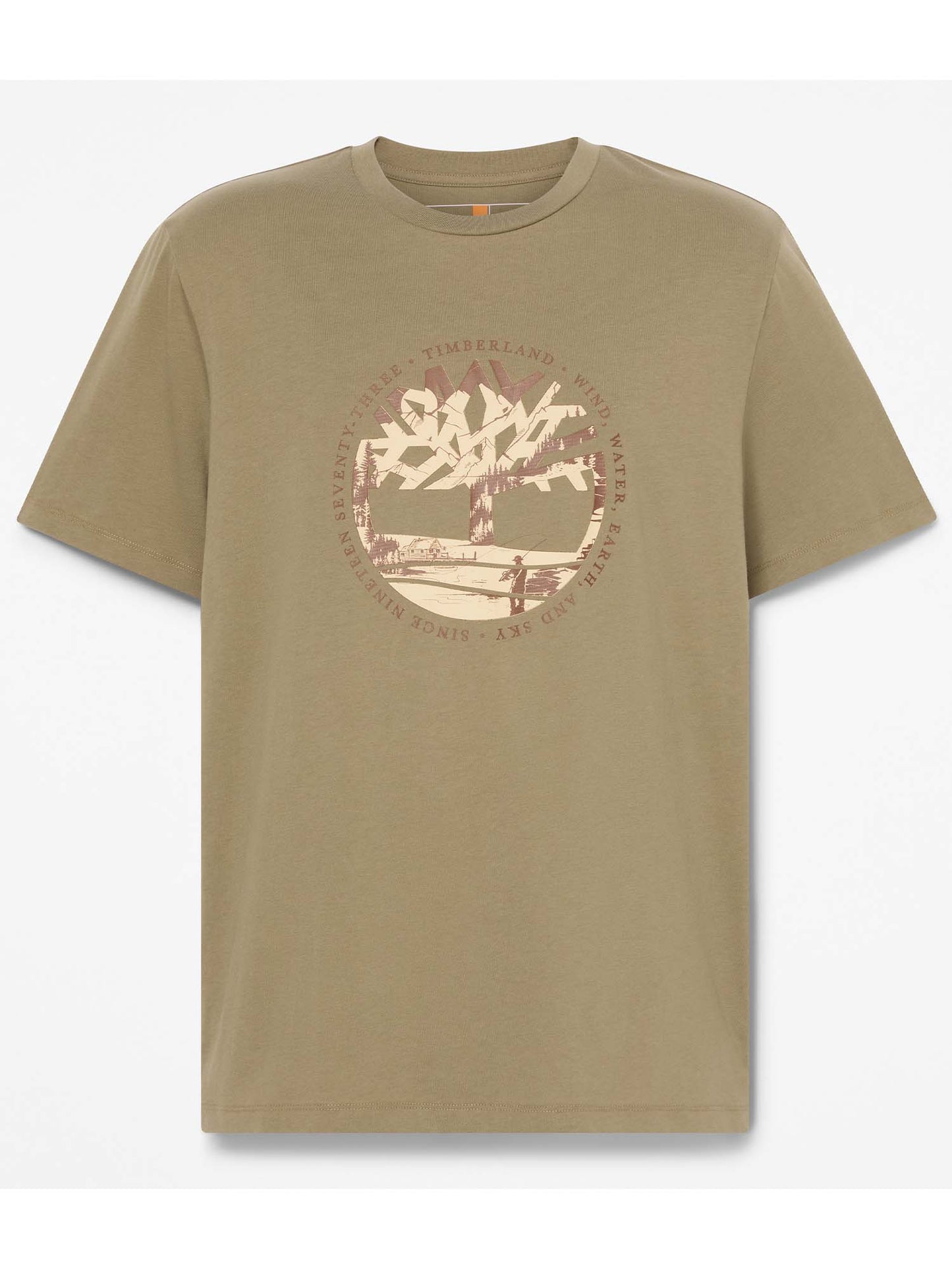 Timberland t-shirt da uomo verde con stampa grafica frontale