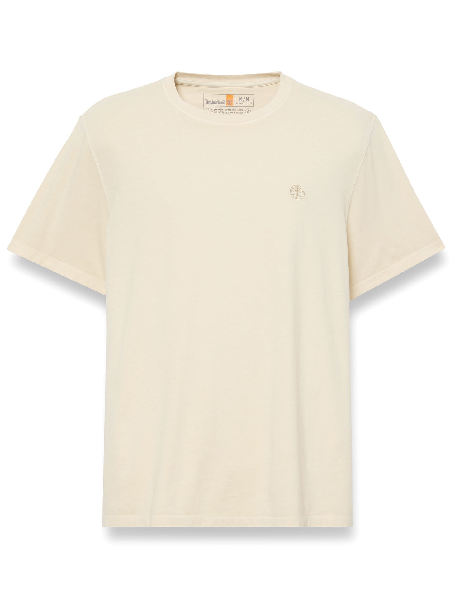 Timberland t-shirt da uomo in cotone grigia con logo ricamato tono su tono