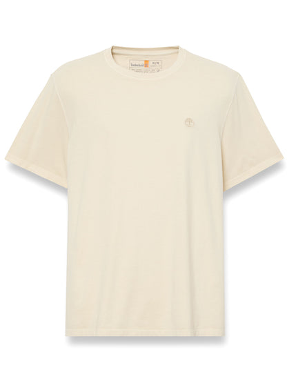 Timberland t-shirt da uomo in cotone grigia con logo ricamato tono su tono
