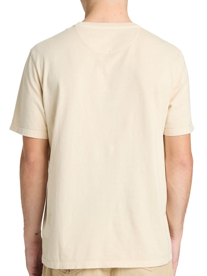 Timberland t-shirt da uomo in cotone grigia con logo ricamato tono su tono