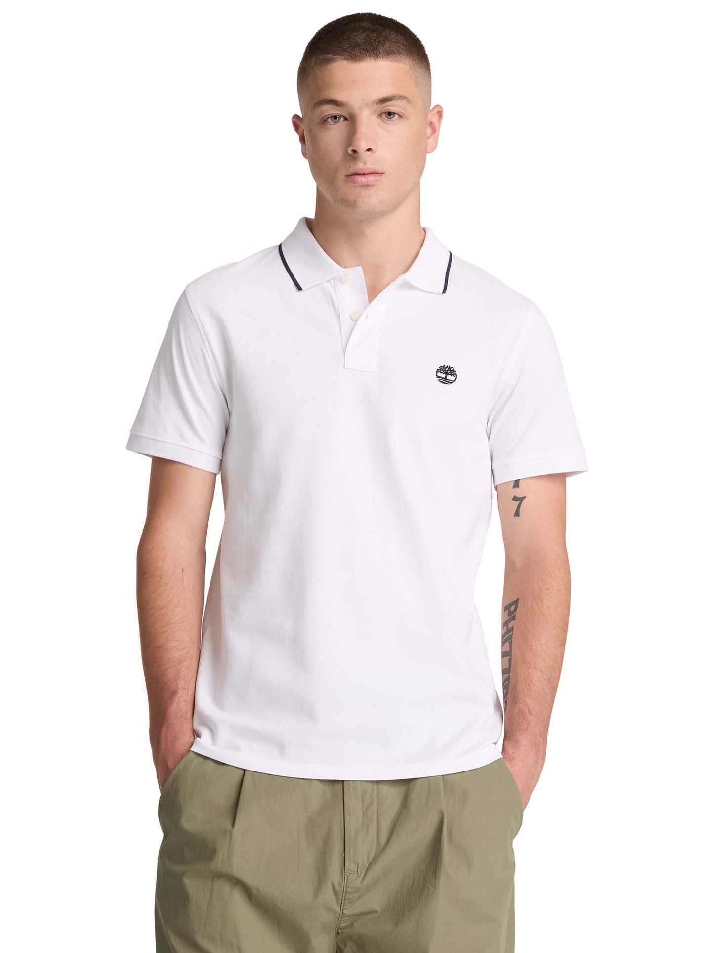 Polo bianca da uomo Timberland in cotone biologico