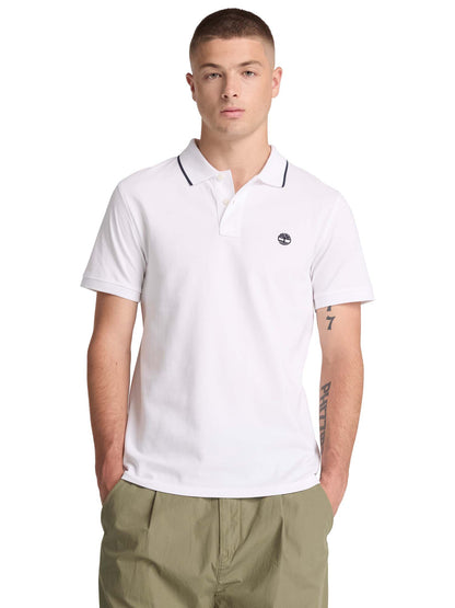 Polo bianca da uomo Timberland in cotone biologico