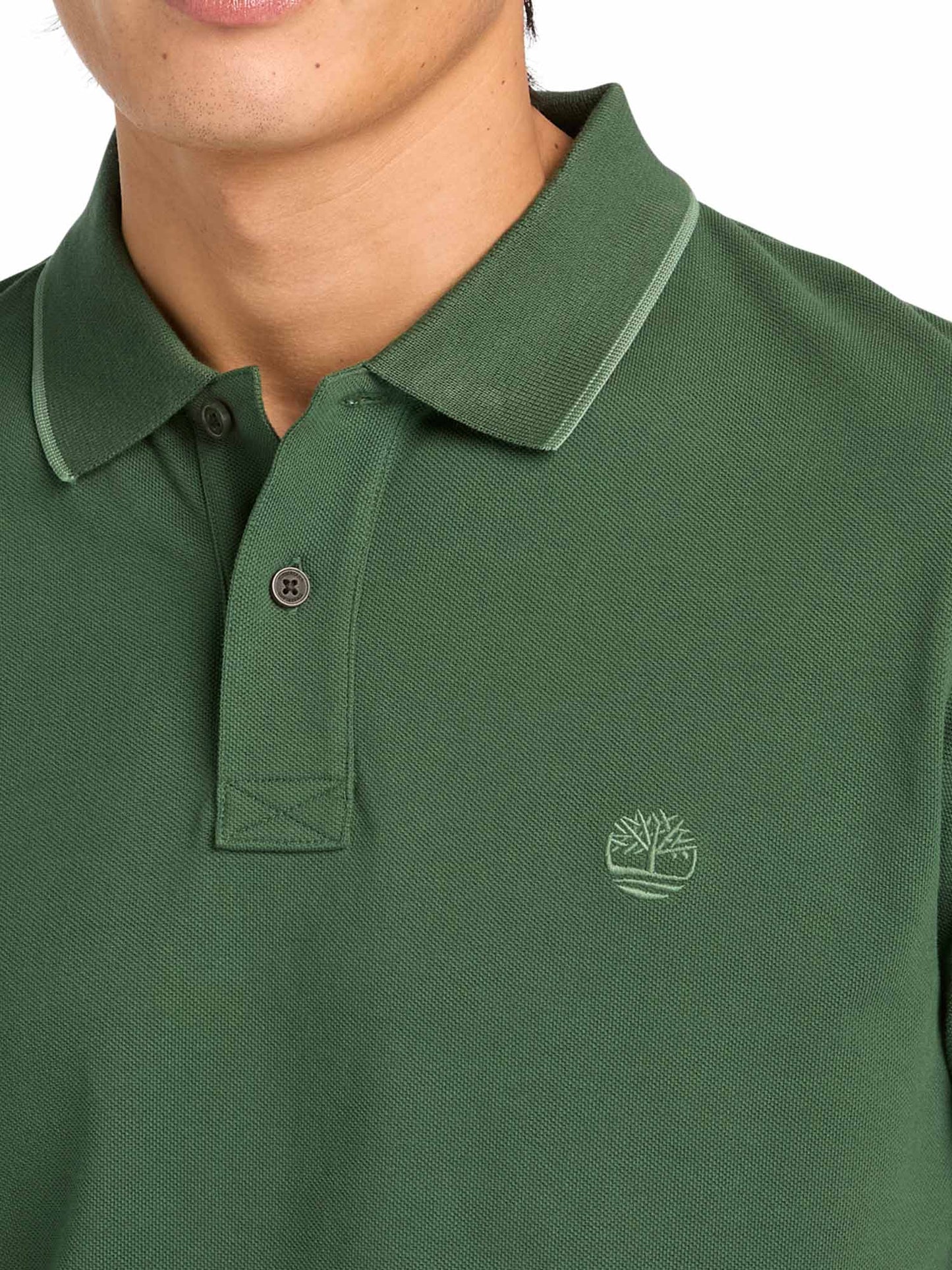 Timberland polo verde da uomo, stile casual per primavera-estate