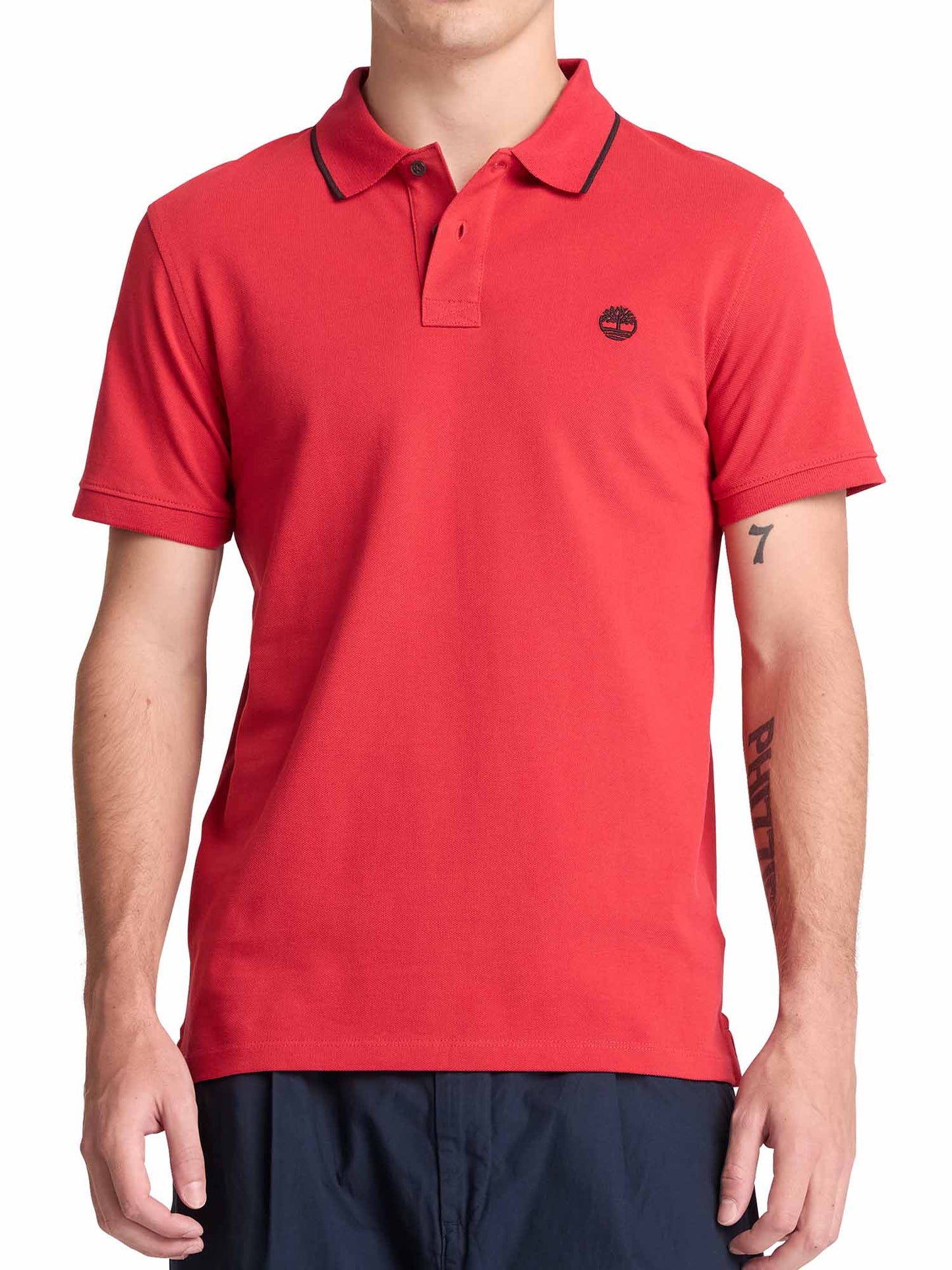 Polo Millers River Timberland da uomo rossa, stile casual primavera-estate