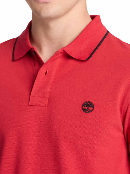 Polo Millers River Timberland da uomo rossa, stile casual primavera-estate