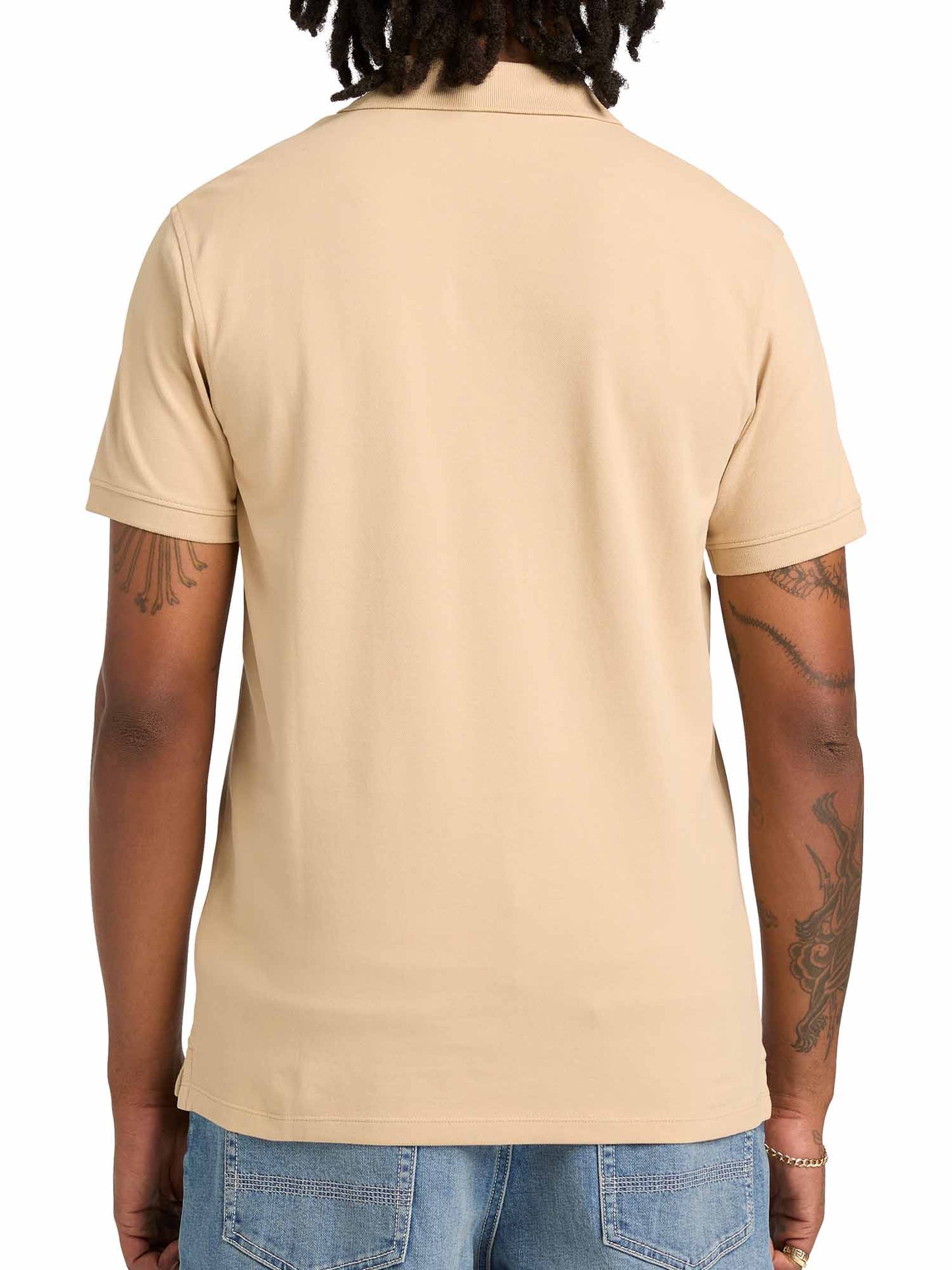Polo Timberland da uomo beige, stile casual e comfort quotidiano