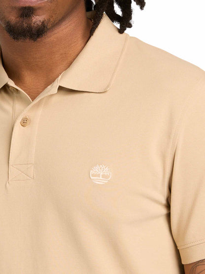 Polo Timberland da uomo beige, stile casual e comfort quotidiano