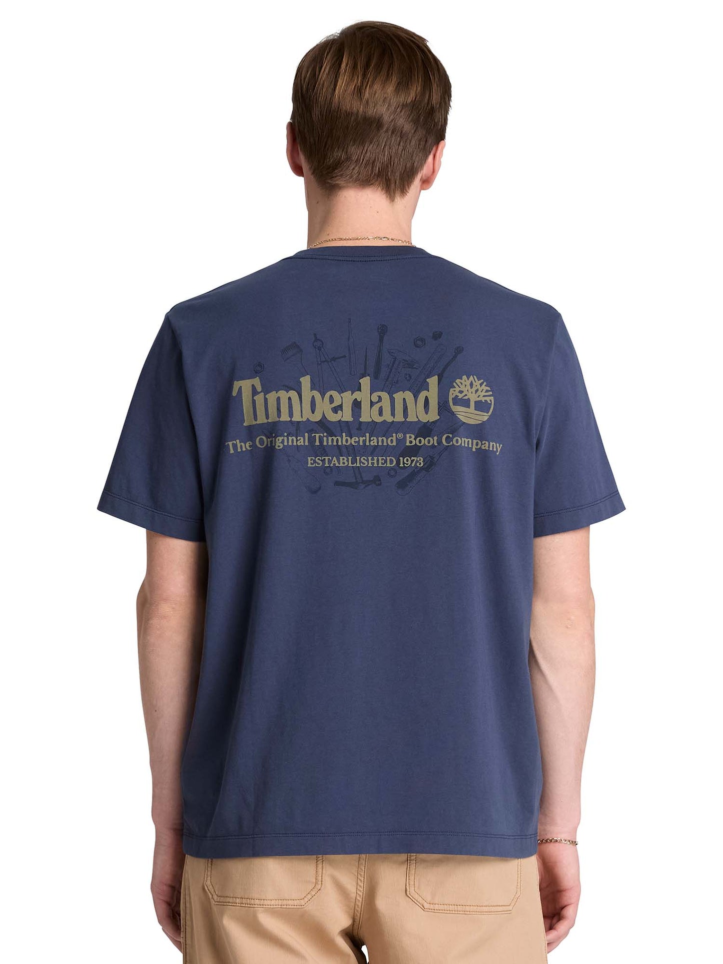 Timberland Bootmaker, t-shirt maniche corte da uomo blu