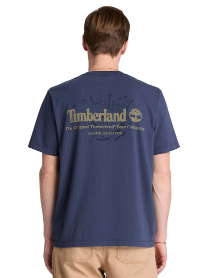 Timberland Bootmaker, t-shirt maniche corte da uomo blu