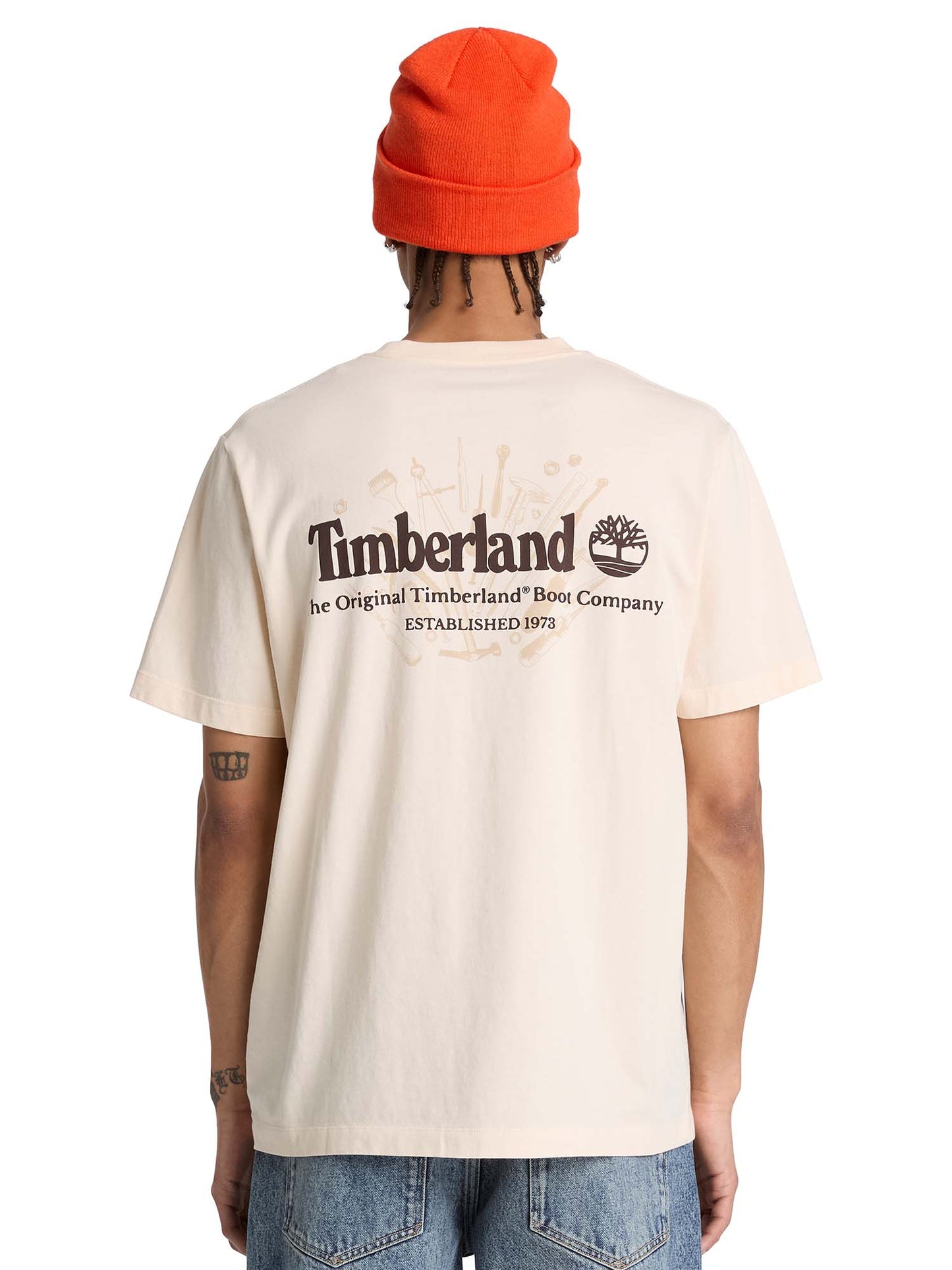 Timberland Bootmaker, t-shirt maniche corte da uomo panna