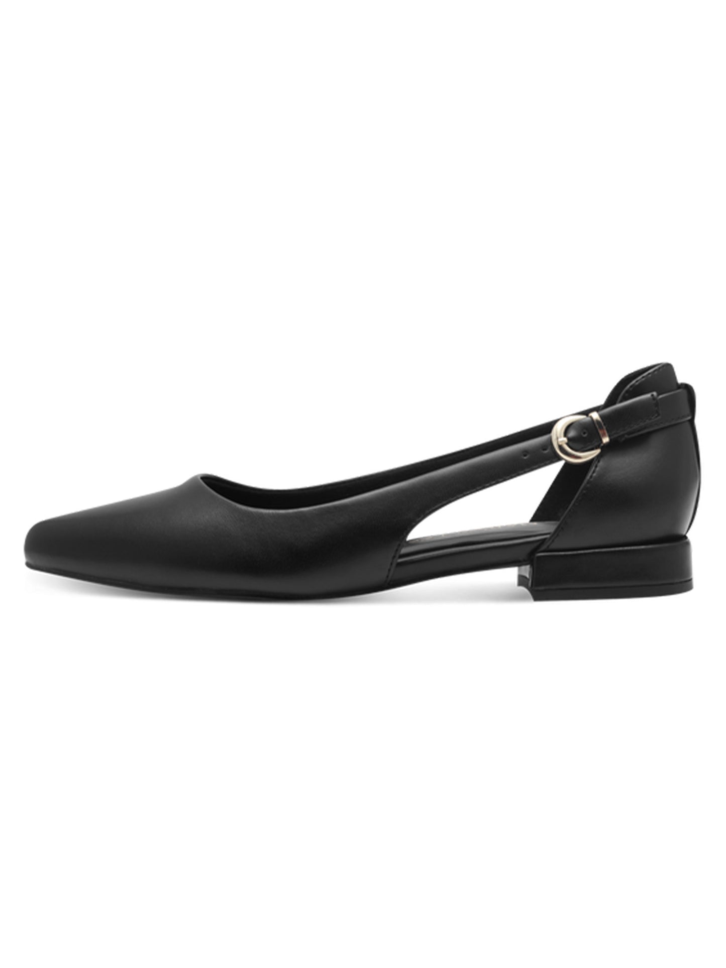 Ballerine Marco Tozzi donna nere con cinturino fibbia bon ton