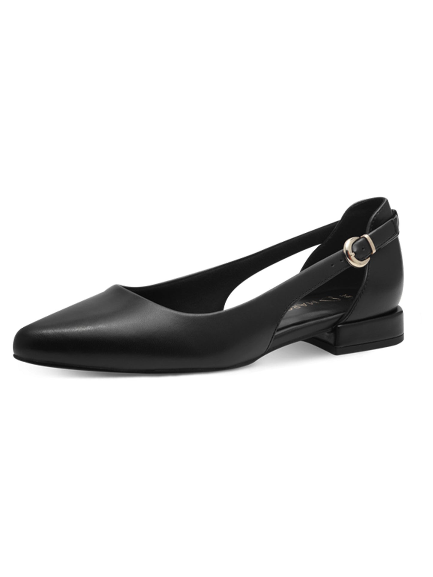 Ballerine Marco Tozzi donna nere con cinturino fibbia bon ton