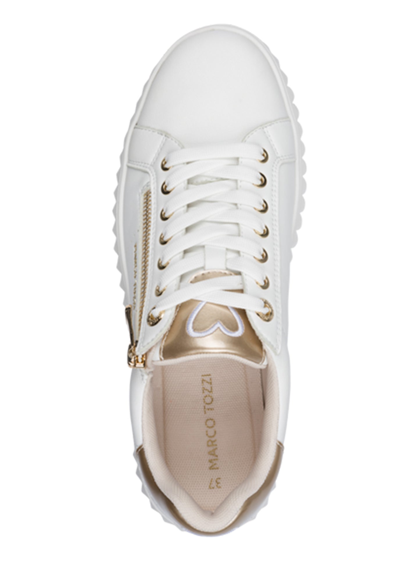 Sneakers casual da donna Marco Tozzi bianche in tessile sintetico