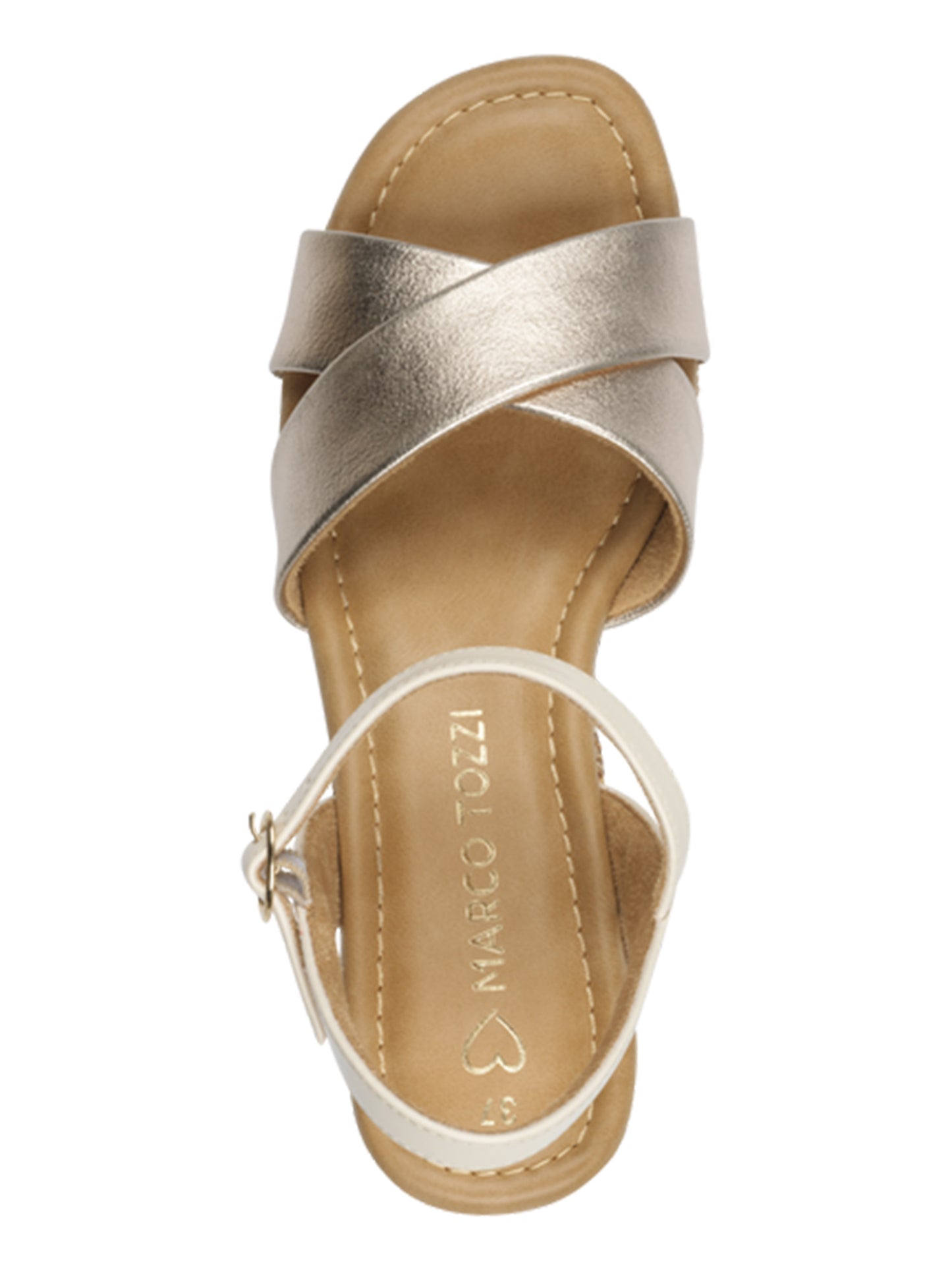 Marco Tozzi sandali con zeppa unisex in colore neutro