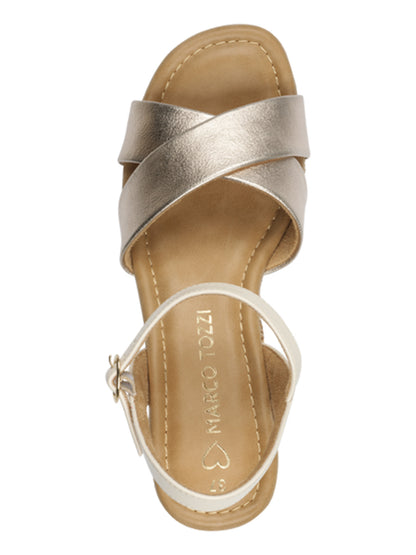 Marco Tozzi sandali con zeppa unisex in colore neutro