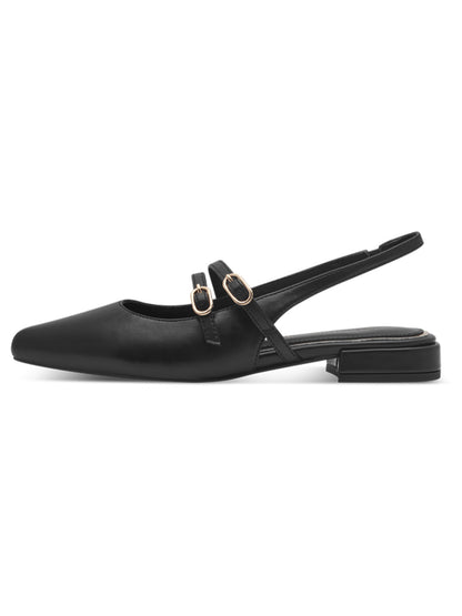 Ballerine sling back Marco Tozzi donna nere in tessuto