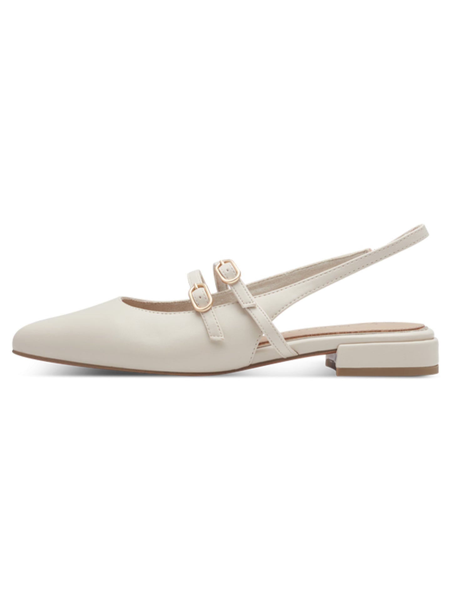Eleganti ballerine sling back in tessuto crema da donna Marco Tozzi
