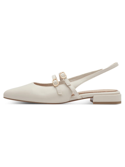 Eleganti ballerine sling back in tessuto crema da donna Marco Tozzi