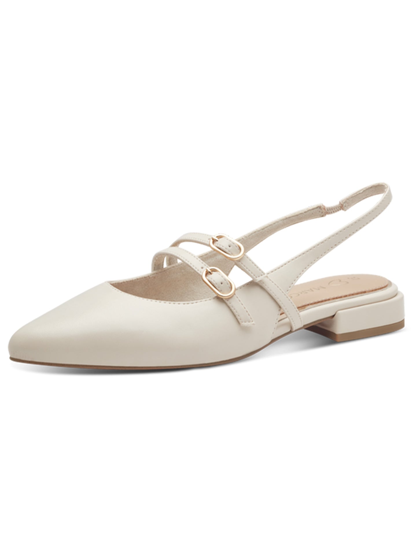 Eleganti ballerine sling back in tessuto crema da donna Marco Tozzi