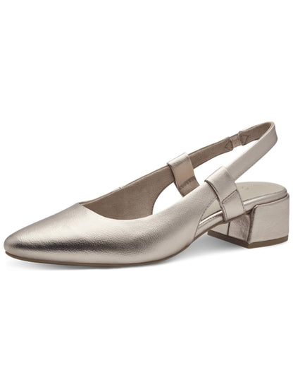 Marco Tozzi slingback con tacco largo da donna color platino