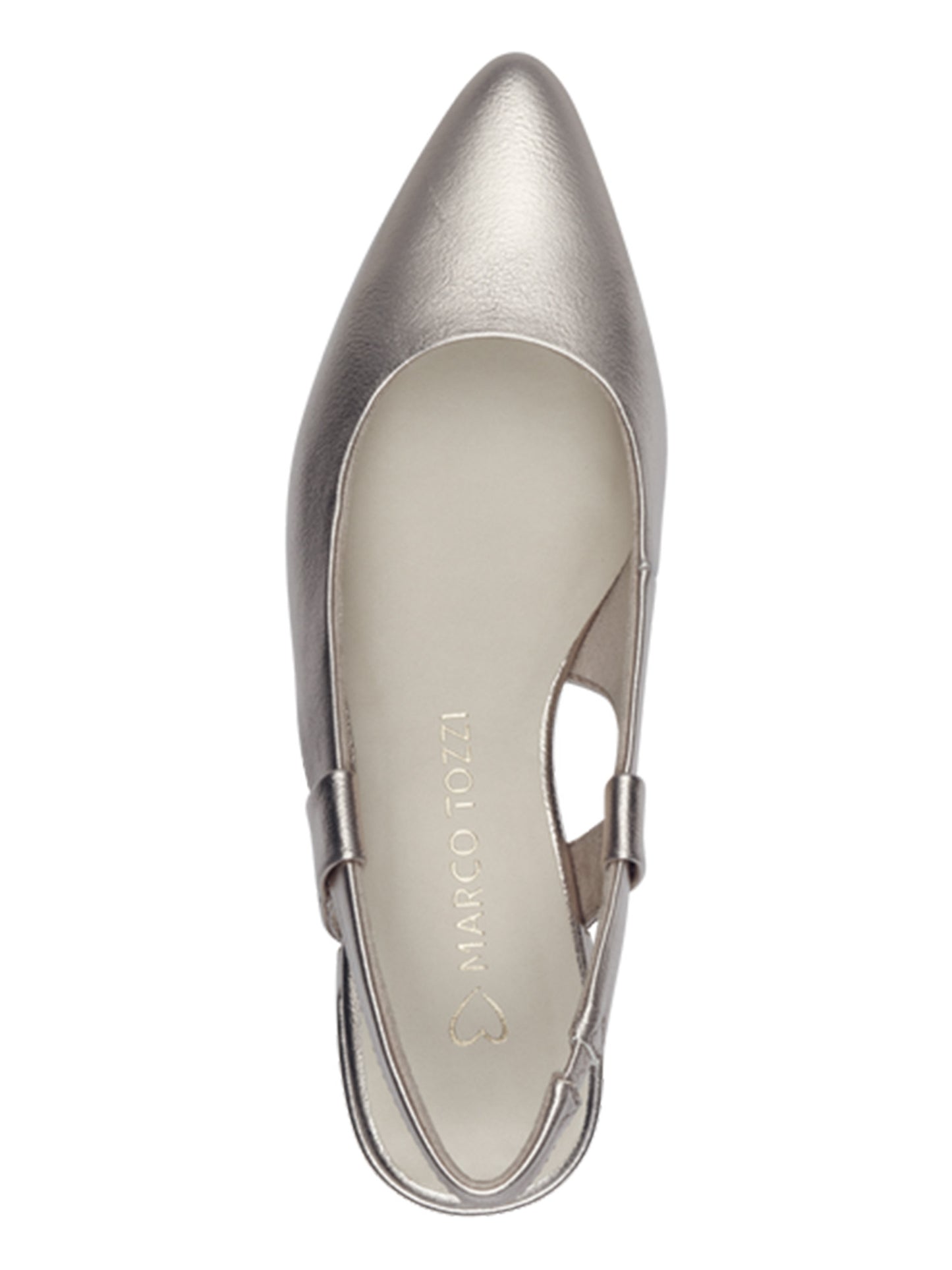 Marco Tozzi slingback con tacco largo da donna color platino