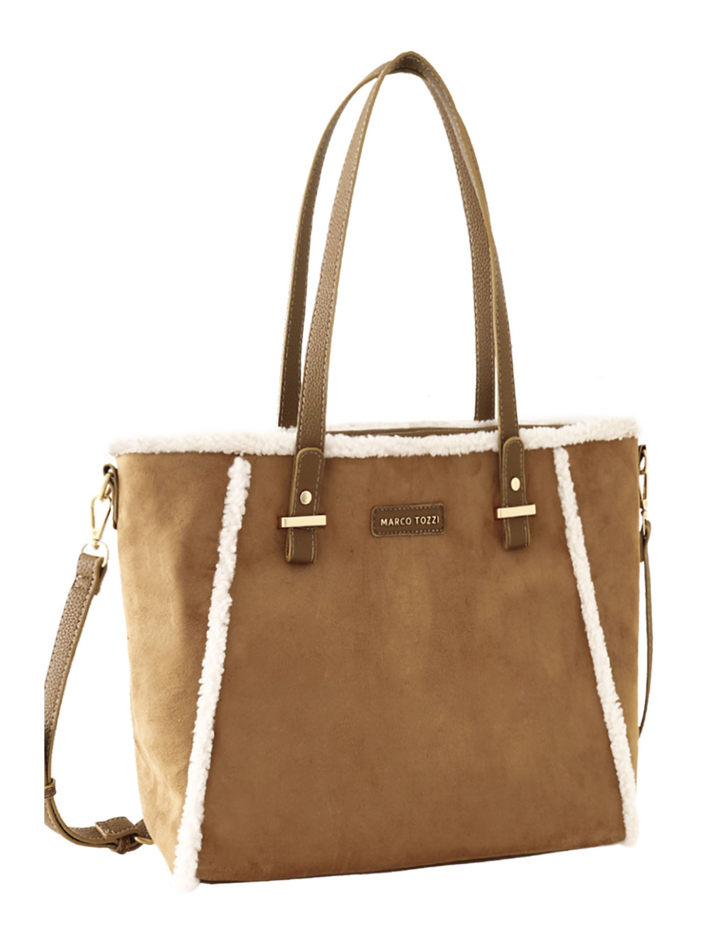 BORSA SHOPPING SCAMOSCIATA MARCO TOZZI DA DONNA COGNAC