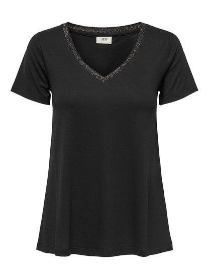 Jacqueline de Yong Dalila, t-shirt maniche corte da donna nera