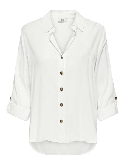 JDY LAUREL LS SHIRT - BIANCO