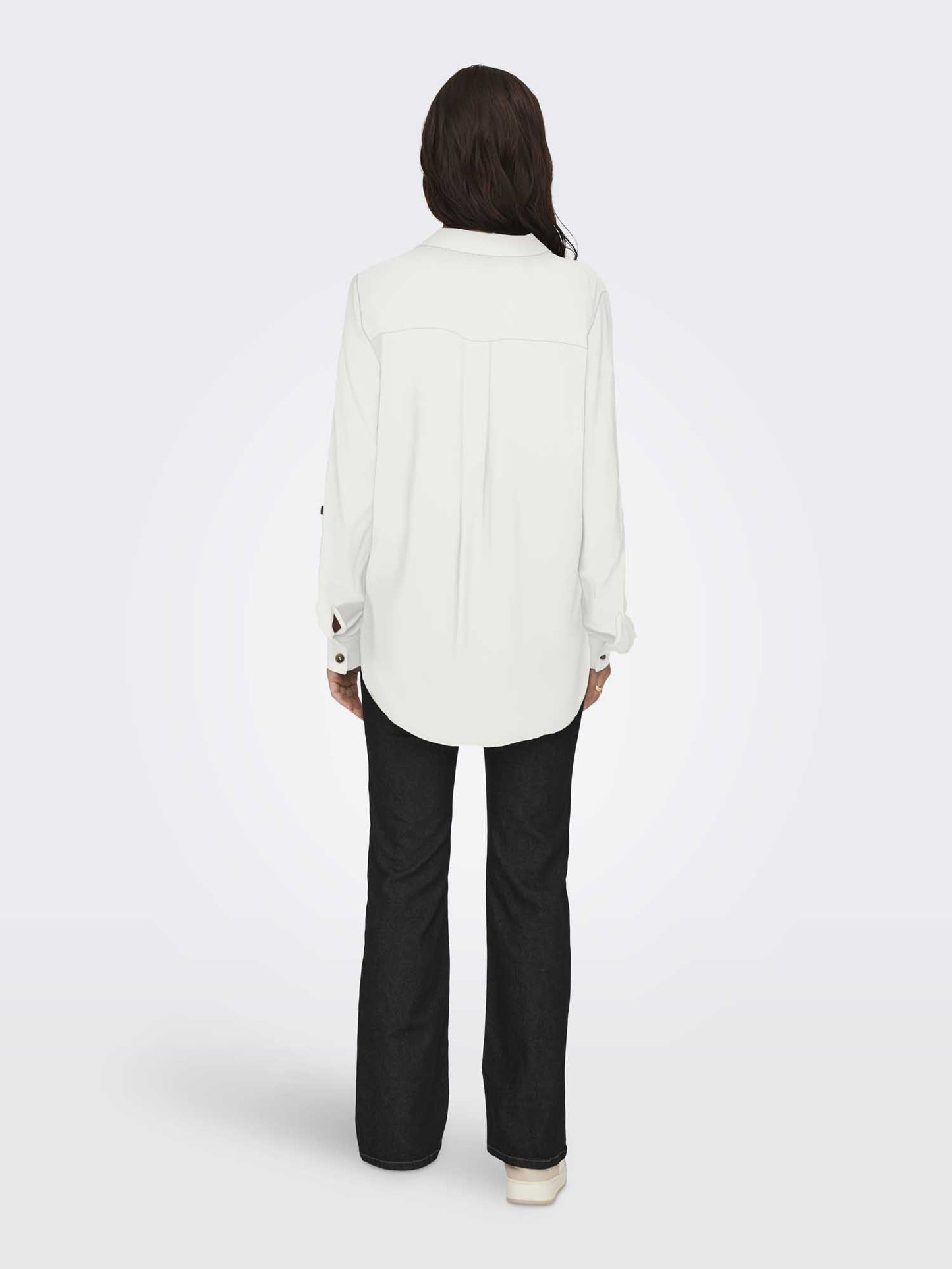 JDY LAUREL LS SHIRT - BIANCO