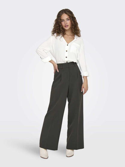 JDY LAUREL LS SHIRT - BIANCO