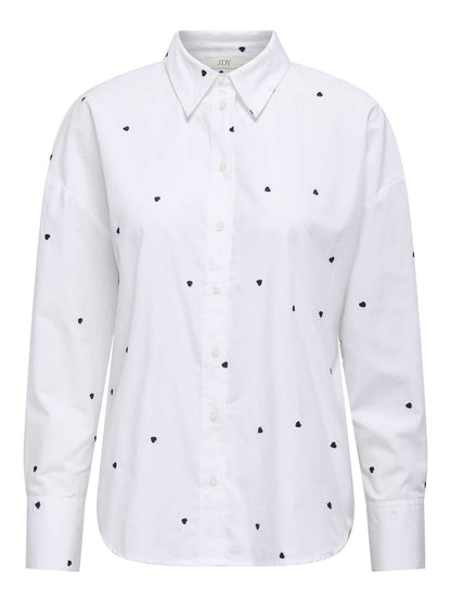JDY NELLY LS LOOSE - BIANCO-NERO