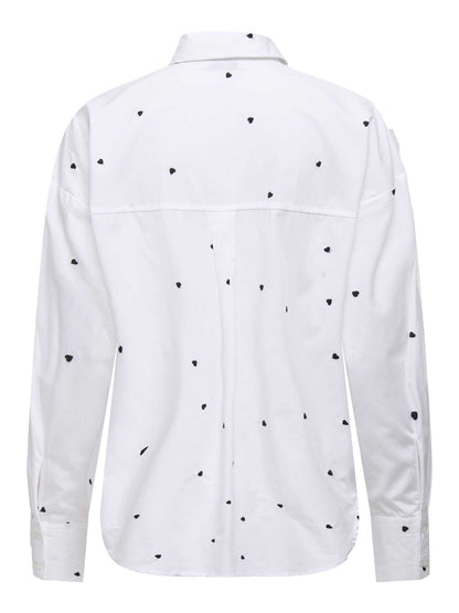 JDY NELLY LS LOOSE - BIANCO-NERO