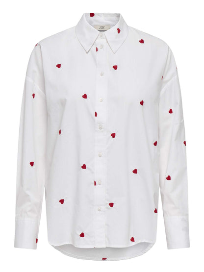 JDY NELLY LS LOOSE - BIANCO-ROSSO