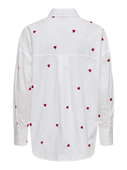 JDY NELLY LS LOOSE - BIANCO-ROSSO